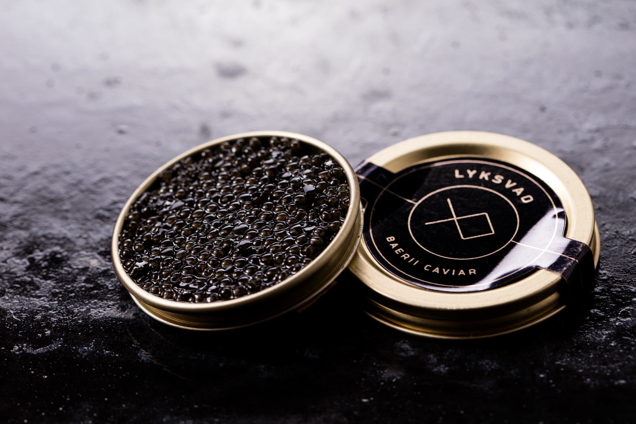 Produktfotografering af kaviar